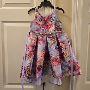 Rare Editions Multicolor Floral Kids Dress